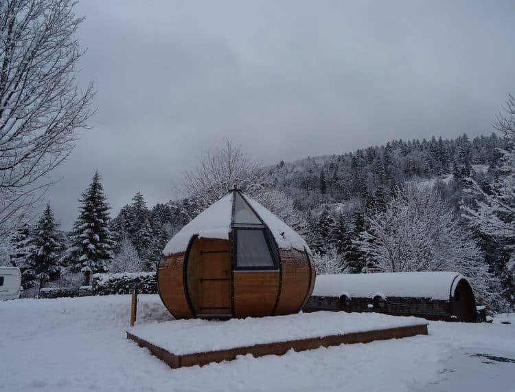 Goutte d'Ô, bulle dans les Vosges en hiver - Camping Belle Hutte